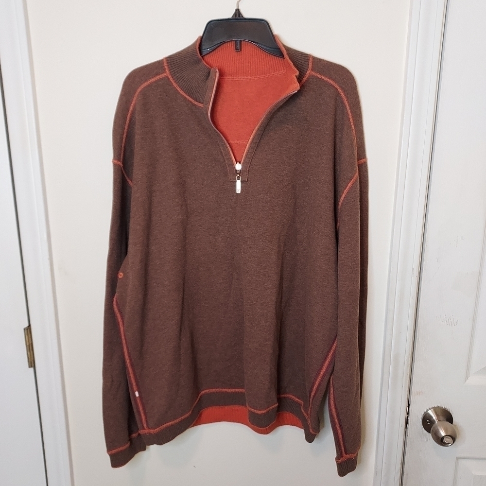 Tommy Bahama flipshore half-zip reversible sweater
